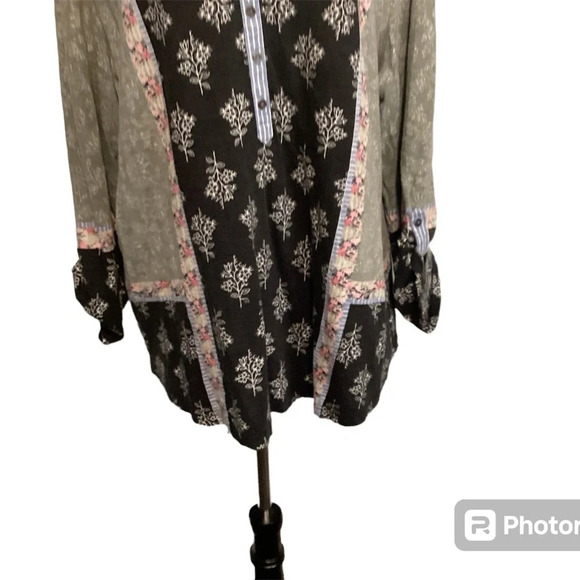 Style & co blouse womens SZ 3X Henley pullover cottagecore bohemian - Picture 4 of 11
